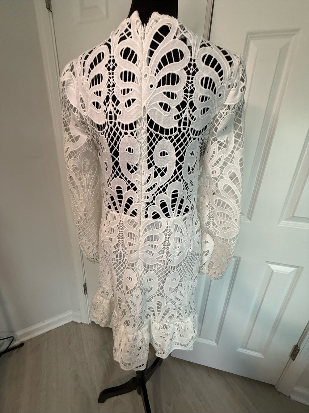 DB Studio White Lace Eyelet Dress. Sheer back. Bridal Fashion size 12 - Picture 4 of 11